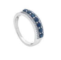 Anello Babila Milano Donna in Oro bianco Zaffiro blu 289460ZB